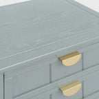 Table d'appoint à 2 tiroirs gris/vert olive — Simple