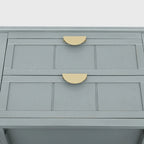 Table d'appoint à 2 tiroirs gris/vert olive — Simple