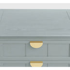 Table d'appoint à 2 tiroirs gris/vert olive — Simple