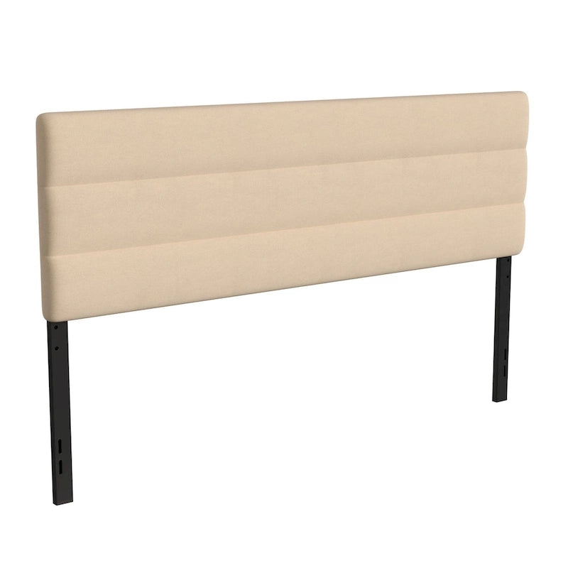Tête de lit en faux lin capitonné — Bleu / Gris / Taupe / Crème | Simple / Double / Queen / King