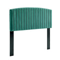 Tête de lit capitonnée en velours (vert-bleu / bleu marine / blanc / anthracite / rose poudré) — Grand lit / Très grand lit