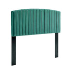 Tête de lit capitonnée en velours (vert-bleu / bleu marine / blanc / anthracite / rose poudré) — Grand lit / Très grand lit