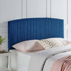 Tête de lit capitonnée en velours (vert-bleu / bleu marine / blanc / anthracite / rose poudré) — Grand lit / Très grand lit