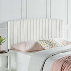 Tête de lit capitonnée en velours (vert-bleu / bleu marine / blanc / anthracite / rose poudré) — Grand lit / Très grand lit