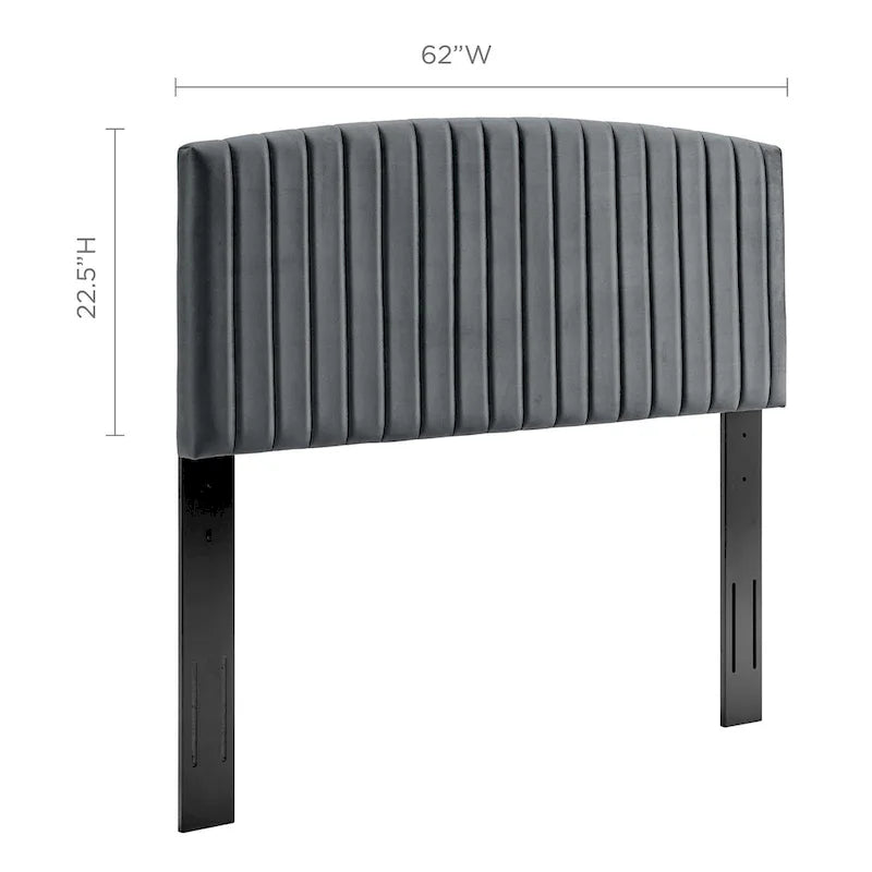 Tête de lit capitonnée en velours (vert-bleu / bleu marine / blanc / anthracite / rose poudré) — Grand lit / Très grand lit