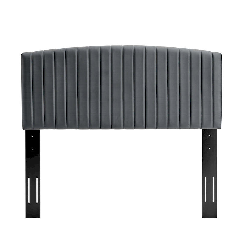 Tête de lit capitonnée en velours (vert-bleu / bleu marine / blanc / anthracite / rose poudré) — Grand lit / Très grand lit
