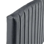Tête de lit capitonnée en velours (vert-bleu / bleu marine / blanc / anthracite / rose poudré) — Grand lit / Très grand lit