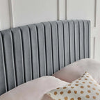 Tête de lit capitonnée en velours (vert-bleu / bleu marine / blanc / anthracite / rose poudré) — Grand lit / Très grand lit