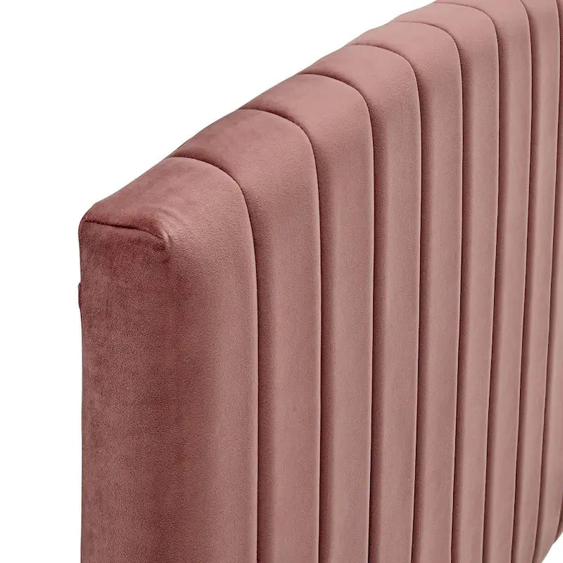 Tête de lit capitonnée en velours (vert-bleu / bleu marine / blanc / anthracite / rose poudré) — Grand lit / Très grand lit