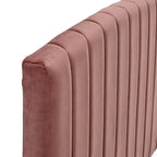 Tête de lit capitonnée en velours (vert-bleu / bleu marine / blanc / anthracite / rose poudré) — Grand lit / Très grand lit