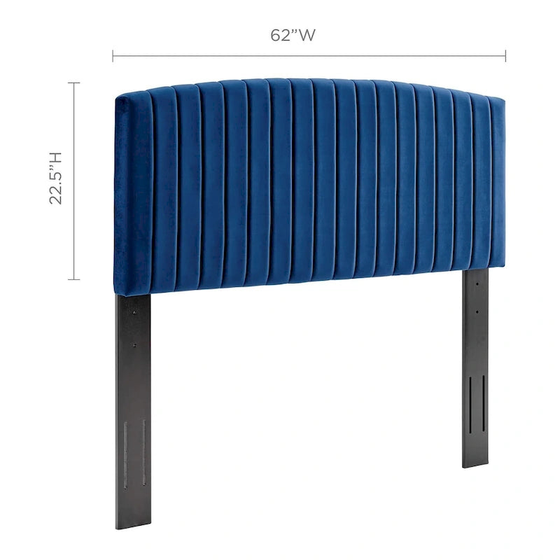 Tête de lit capitonnée en velours (vert-bleu / bleu marine / blanc / anthracite / rose poudré) — Grand lit / Très grand lit