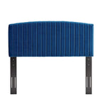 Tête de lit capitonnée en velours (vert-bleu / bleu marine / blanc / anthracite / rose poudré) — Grand lit / Très grand lit