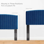 Tête de lit capitonnée en velours (vert-bleu / bleu marine / blanc / anthracite / rose poudré) — Grand lit / Très grand lit