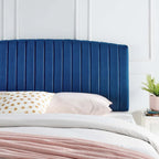 Tête de lit capitonnée en velours (vert-bleu / bleu marine / blanc / anthracite / rose poudré) — Grand lit / Très grand lit