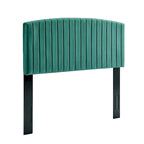 Tête de lit capitonnée en velours (vert-bleu / bleu marine / blanc / anthracite / rose poudré) — Grand lit / Très grand lit