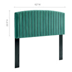 Tête de lit capitonnée en velours (vert-bleu / bleu marine / blanc / anthracite / rose poudré) — Grand lit / Très grand lit