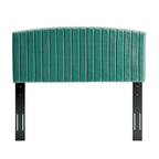 Tête de lit capitonnée en velours (vert-bleu / bleu marine / blanc / anthracite / rose poudré) — Grand lit / Très grand lit