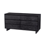 Commode 6 tiroirs – Noir délavé / Noyer brun / Chêne clair