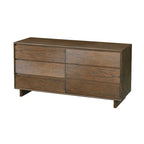 Commode 6 tiroirs – Noir délavé / Noyer brun / Chêne clair