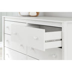 Commode blanche à 6 tiroirs — Style festonné, 1 personne