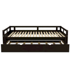 Lit de repos gigogne simple-double, coloris expresso/gris/blanc, couchage 1 ou 2 personnes
