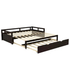Lit de repos gigogne simple-double, coloris expresso/gris/blanc, couchage 1 ou 2 personnes