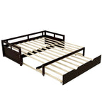 Lit de repos gigogne simple-double, coloris expresso/gris/blanc, couchage 1 ou 2 personnes