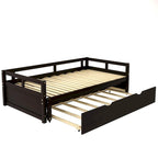 Lit de repos gigogne simple-double, coloris expresso/gris/blanc, couchage 1 ou 2 personnes
