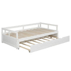 Lit de repos gigogne simple-double, coloris expresso/gris/blanc, couchage 1 ou 2 personnes