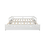 Lit de repos gigogne simple-double, coloris expresso/gris/blanc, couchage 1 ou 2 personnes