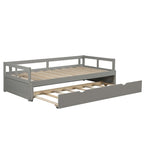 Lit de repos gigogne simple-double, coloris expresso/gris/blanc, couchage 1 ou 2 personnes