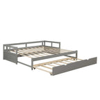 Lit de repos gigogne simple-double, coloris expresso/gris/blanc, couchage 1 ou 2 personnes