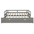 Lit de repos gigogne simple-double, coloris expresso/gris/blanc, couchage 1 ou 2 personnes