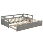 Lit de repos gigogne simple-double, coloris expresso/gris/blanc, couchage 1 ou 2 personnes