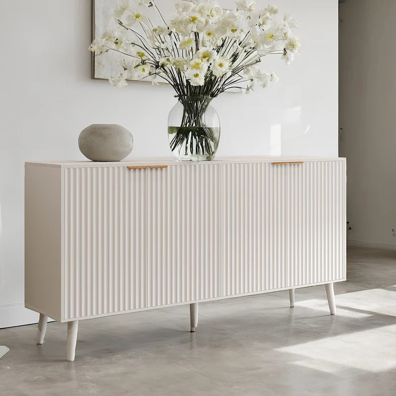 Buffet de rangement à 4 portes noir/blanc