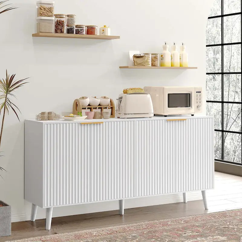 Buffet de rangement à 4 portes noir/blanc