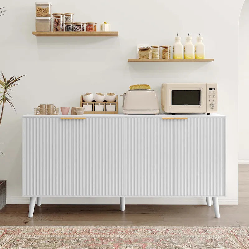 Buffet de rangement à 4 portes noir/blanc