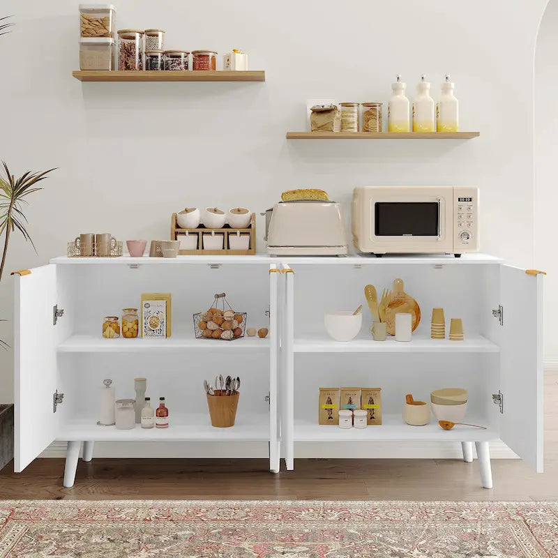 Buffet de rangement à 4 portes noir/blanc