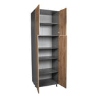 Meuble utilitaire à quatre portes – Brun / Blanc cassé / Blanc / Noir / Gris / Transparent | 36" x 90" x 23 3/8"