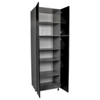 Meuble utilitaire à quatre portes – Brun / Blanc cassé / Blanc / Noir / Gris / Transparent | 36" x 90" x 23 3/8"