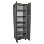 Meuble utilitaire à quatre portes – Brun / Blanc cassé / Blanc / Noir / Gris / Transparent | 36" x 90" x 23 3/8"