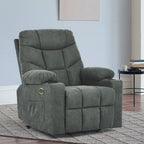 Fauteuil releveur massant gris/marron, 1 place