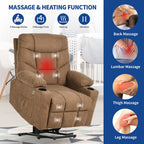 Fauteuil releveur massant gris/marron, 1 place