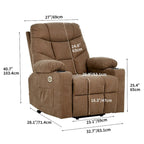 Fauteuil releveur massant gris/marron, 1 place