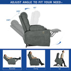Fauteuil releveur massant gris/marron, 1 place