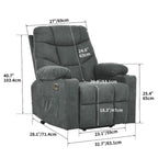 Fauteuil releveur massant gris/marron, 1 place