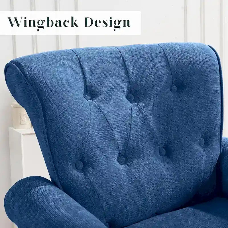 Fauteuil à accoudoirs roulés, motif floral vert/orange/bleu/jaune avec garniture cloutée, lot de 2