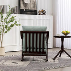 Fauteuil à bascule, marron clair / jaune / vert clair, structure en bois massif