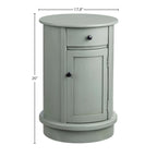 Meuble d'appoint gris en bois avec tiroir et porte, 1 personne