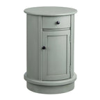 Meuble d'appoint gris en bois avec tiroir et porte, 1 personne